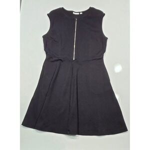 New York & Company Black Fit & Flare Dress‎ Sleeveless Zip Front XL (1273)